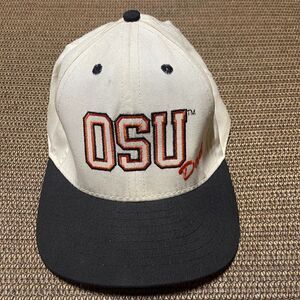 Vintage OSU Dad Hat White Black Cap